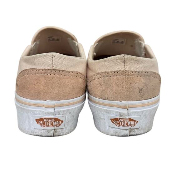 Vans Classic Slip-On Peach Suede Canvas Shoes Women’s Size 7.5 Casual Platform - Picture 8 of 9